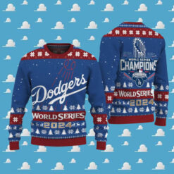 Dodgers MLB World Series 2024 Champions Los Angeles Dodgers Gift For Men And Women Ugly Christmas Sweater