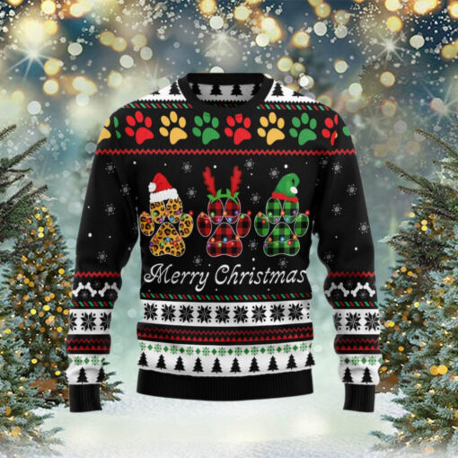 Dog Paws Merry Christmas Ugly Sweater