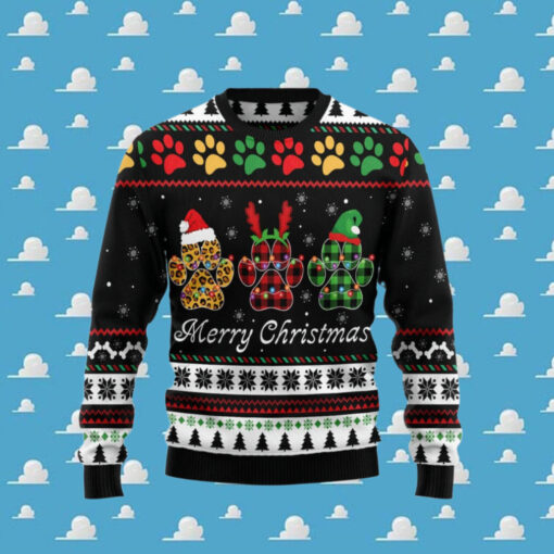 Dog Paws Merry Christmas Ugly Sweater