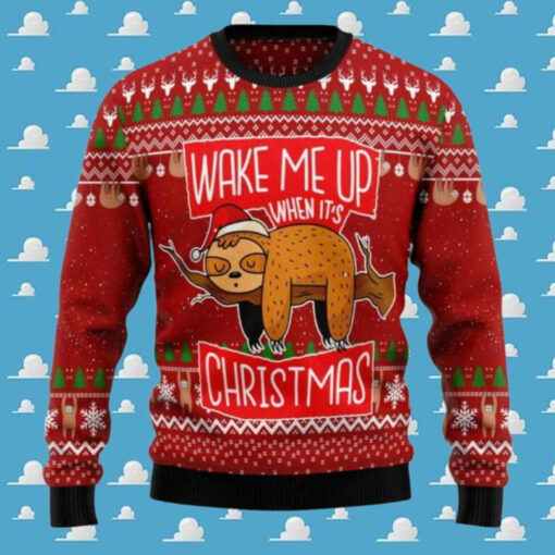 Wake Me Up When It’s Christmas Lazy Sloth Sweater