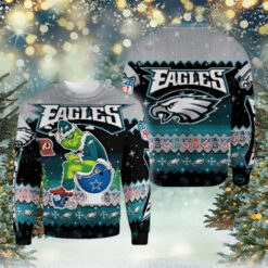 Eagles Christmas Sweater Grinch Toilet Redskins Cowboys NY Giants Philadelphia Eagles Gift