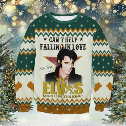 Elvis Presley Can’t Help Falling In Love Ugly Christmas Sweater,