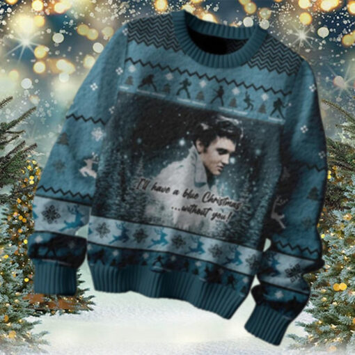 Elvis Presley I Will Have A Blue Christmas Without You 2024 Ugly Sweater