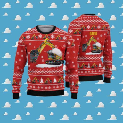 Excavator Christmas Ugly Sweater