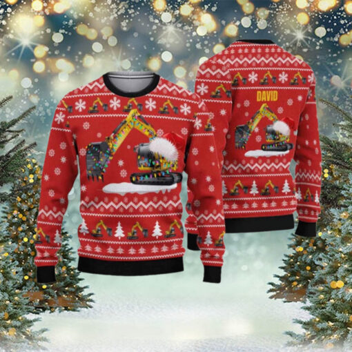 Excavator Christmas Ugly Sweater