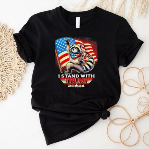 Fist racoon I stand with Trump us flag Shirt