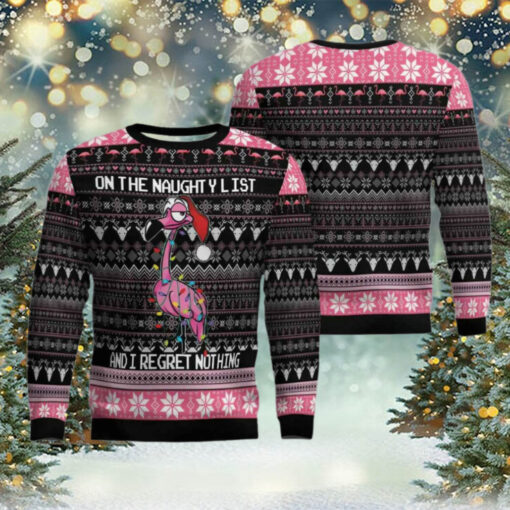 Flamingo Naughty List Ugly Christmas Sweater