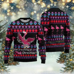 Flamingo Pink I’m Dreaming Of A Pink Christmas Ugly Christmas Sweater