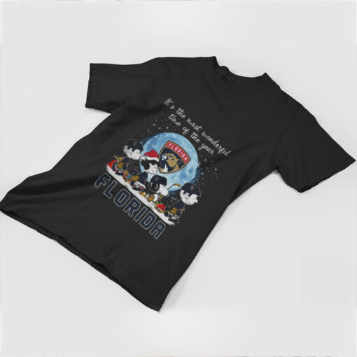 Florida Panthers It The Most Wonderful Time Of The Year Peanut Characters Christmas Shirt