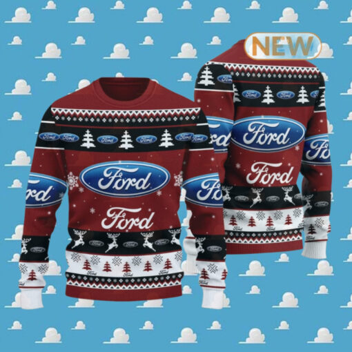 Ford 2024 Christmas Red Ugly Sweater