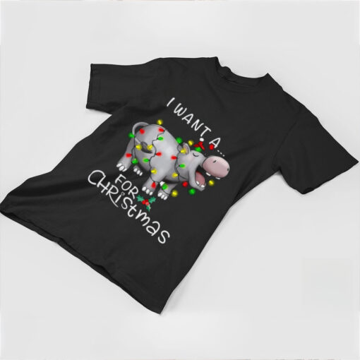 Funny Christmas I Want A Hippopotamus For Christmas Shirt