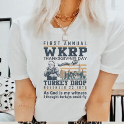 Funny Thanksgiving WKRP Turkey Drop T Shirt