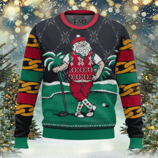 Golf Santa Christmas Ugly Sweater