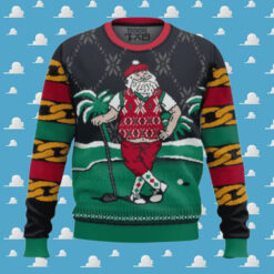 Golf Santa Christmas Ugly Sweater