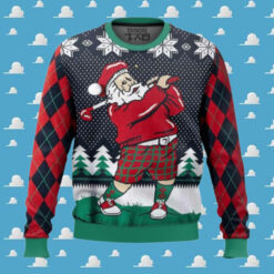 Golf Santa Claus Christmas Ugly Sweater