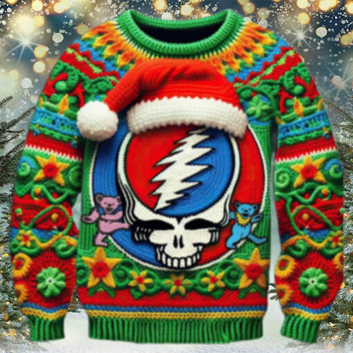 Grateful Dead Merry Deadmas Festive Skull & Bears Sweater