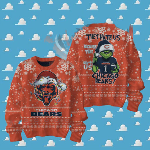 Grinch Chicago Bear They Hate Us Sweater – Orange