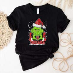 Grinch Hand Love Indiana Hoosiers Christmas Shirt