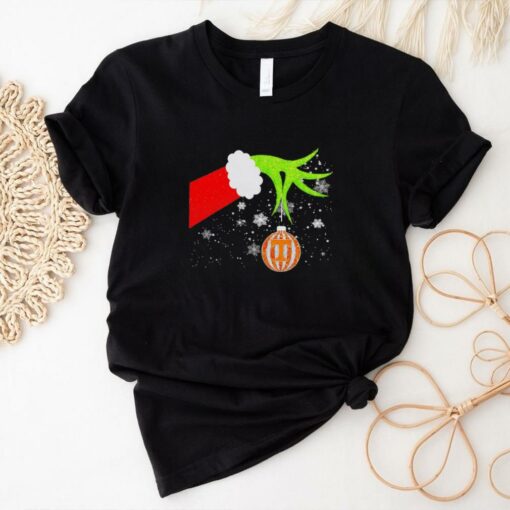 Grinch hand holding Tennessee Volunteers Christmas shirt