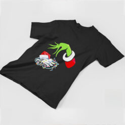 Grinch holding Philadelphia Eagles Christmas light Merry Christmas shirt