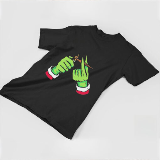 Grinch smoking cannabis Christmas T Shirt