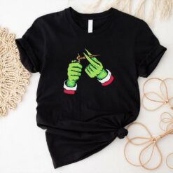 Grinch smoking cannabis Christmas T Shirt