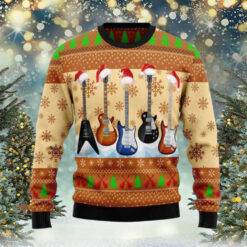 Guitars Santa Xmas Ugly Sweater