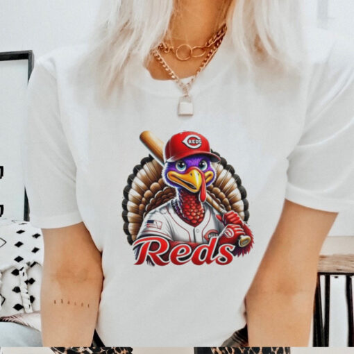 Happy Thanksgiving Cincinnati Reds Baseball Turkey 2024 Shirt