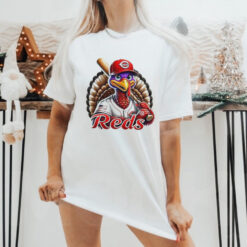 Happy Thanksgiving Cincinnati Reds Baseball Turkey 2024 Shirt