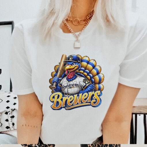 Happy Thanksgiving Milwaukee Brewers Baseball Turkey 2024 Shirt