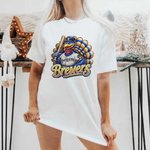 Happy Thanksgiving Milwaukee Brewers Baseball Turkey 2024 Shirt