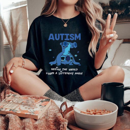 Headstanding Stitch Autism Seeing The World From A Different Angle T Shirt