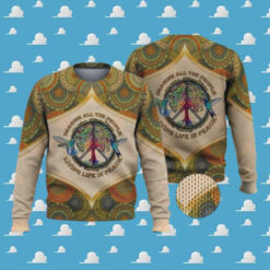 Hemp Weeds Mandala Hippie Real Trippy Abstract Psychedelic 3D Sweater