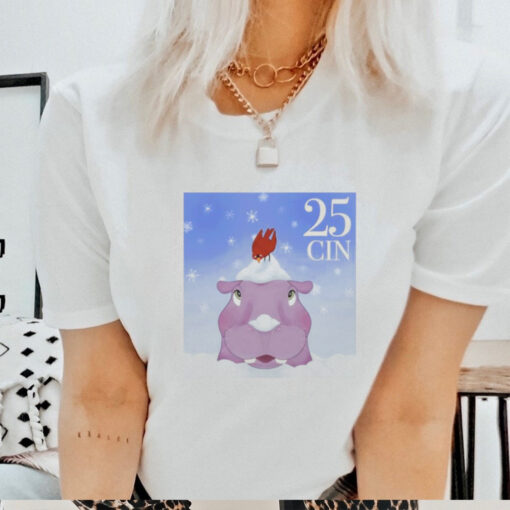 Hippo Fiona in the snow stamp 25 Cincinnati shirt