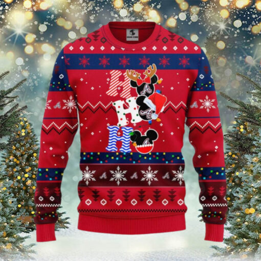 Ho Ho Ho Atlanta Braves Mickey Christmas Sweater