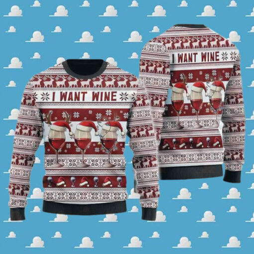 I Want Wine Ugly Christmas Sweater