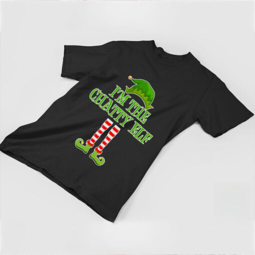 I_m The Chatty Elf Matching Family Christmas Enza Ladies Jersey Football T Shirt