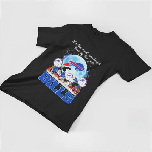 It’s The Most Wonderful Time Of The Years Peanuts Characters X Buffalo Bills Merry Christmas Shirt