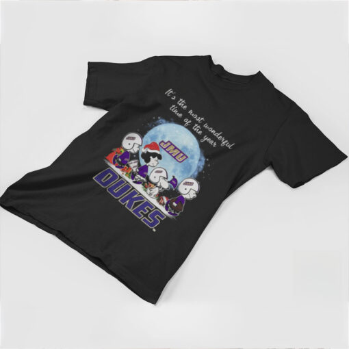 James Madison Dukes It The Most Wonderful Time Of The Year Peanut Characters Christmas Shirt