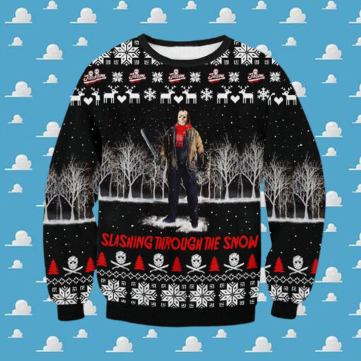 Jason Voorhees Slashing Ugly Sweater