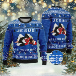 Jesus Has Your Back Jiu Jitsu Ugly Christmas Sweater