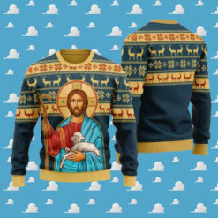 Jesus Hug Sheep Ugly Christmas Sweater