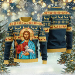 Jesus Hug Sheep Ugly Christmas Sweater