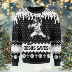 Jesus Save The Baseball Ugly Christmas Sweater