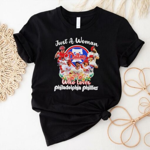 Just a woman who loves Philadelphia Phillies all team signatures shirt