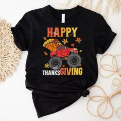 Kids Monster Truck Turkey Turkey Riding Truck Happy Thanksgiving Shirt