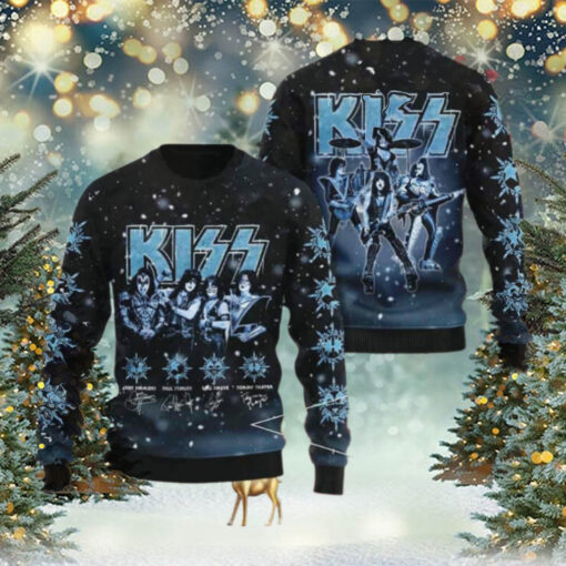 Kiss Band Graphics Signature Chirstmas Gifts 2024 For Family And Friends Ugly Sweater