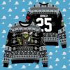 Carolina Panthers x Grinch Christmas Dr. Seuss How the Grinch Stole Christmas with Super Bowl Trophy Custom Ugly Christmas Sweater