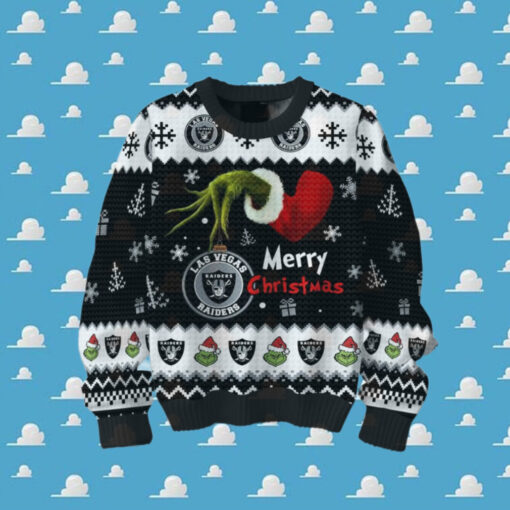 Las Vegas Raiders x Grinch Merry Christmas Ugly Sweater