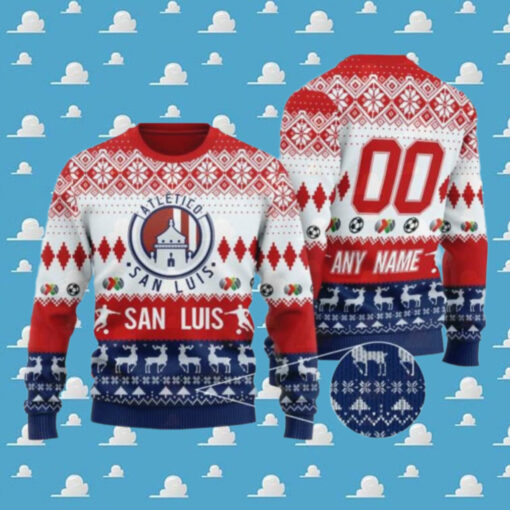 Liga MX Atletico San Luis 2024 Customized Ugly Christmas Sweater